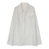 Men's Lapel Solid Color Casual Long Sleeve Shirt
