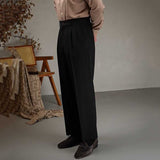 High Waist Straight No Ironing Wide Leg Trousers