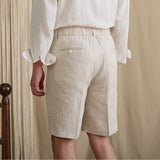 Breathable Linen Elastic High-Waisted Casual Shorts