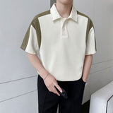 Men's Summer POLO Shirt Stitching Lapel Short-sleeved T-shirt