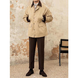 Men's Vintage Corduroy Lapel Gentleman's Trench Coat