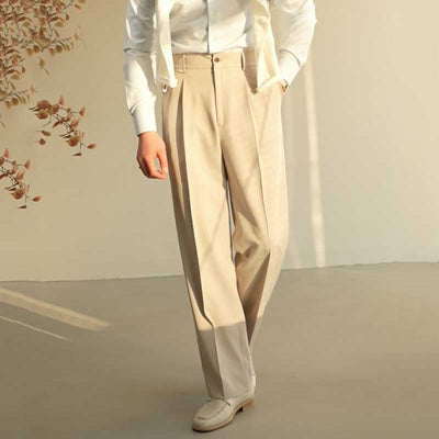 High Waist Straight No Ironing Wide Leg Trousers