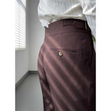 Drape High Waist Straight Vintage Trousers