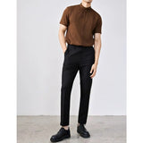 Stand Collar Button Down Short Sleeve Shirt