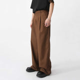 Men's Loose Retro Straight Leg Suit Trousers