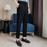 Men's Iron Free Premium  Classic Fit Flat Front Expandable Waist Casual Pant