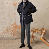 Vintage Waterproof Windbreaker Corduroy Lapel Jacket