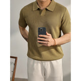 Cool-feel Knitted Blend Casual Polo Shirt