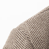 Men's Mid-length Tweed Trench Coat, Plaid Double-breasted Wool Overcoat, Vintage Winter Jacket