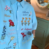 Vintage Casual Floral Short Sleeve Shirt