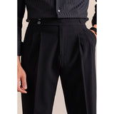Summer Breathable Italian Double Pleated Naples Straight Trousers