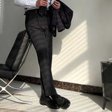 Men's Retro Casual Business Striped Trousers