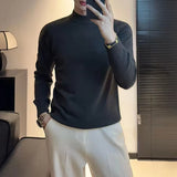 Solid Color Turtleneck Casual Knit Sweater