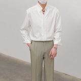 Slim Fit Solid Color Pointed Collar Shirt