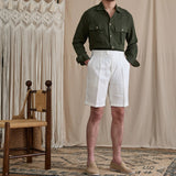 Breathable Linen Elastic High-Waisted Casual Shorts