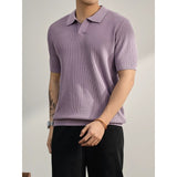 Cool-feel Knitted Blend Casual Polo Shirt