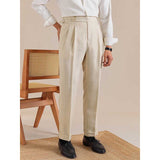 Italian Style Double Button Striped Suit Trousers