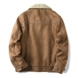 Men's Faux Sherpa Lined Jacket, Vintage Warm Winter Coat, Retro Casual Fleece Outerwear