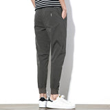 Men's Casual Slim Fit Elastic Waist Solid Color Pants