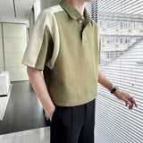 Men's Summer POLO Shirt Stitching Lapel Short-sleeved T-shirt