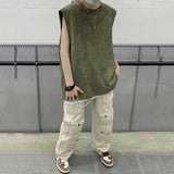 Casual Solid Color Sleeveless Tank T-Shirt