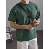 Men's Premium Breathable T-Shirt Soft Solid Color Crew Neck Casual Tee