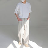 Round Neck Structured Clear Lines Loose T-shirt