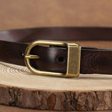 Distressed Decorative Cowhide Belt