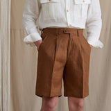 Breathable Linen Elastic High-Waisted Casual Shorts