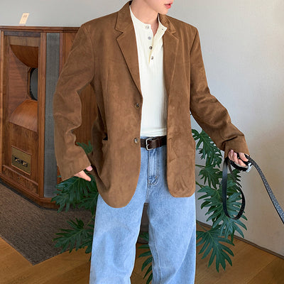 Casual Loose Fit Single-breasted Suit Jacket