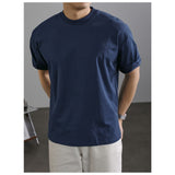 Men's Premium Breathable T-Shirt Soft Solid Color Crew Neck Casual Tee