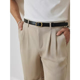 Leather Casual Men's Belt with Pin Buckle
