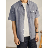 Men's Striped Short-sleeved Shirt