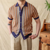 Summer Striped Jacquard Patchwork Sweater