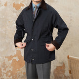 Men's Vintage Corduroy Lapel Gentleman's Trench Coat