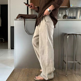 Loose-Fit Straight-Leg Linen Casual Trousers