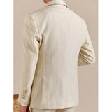 Italian Double-breasted Striped Business Casual Blazer