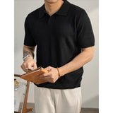 Cool-feel Knitted Blend Casual Polo Shirt