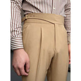 Drape High Waist Straight Vintage Trousers