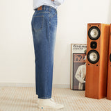 Men's Straight Casual Pants British Nine Point Jeans