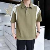 Men's Summer POLO Shirt Stitching Lapel Short-sleeved T-shirt