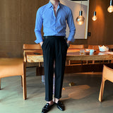 Men's Gentleman Business Casual Striped Slim Fit Shirt