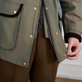 British Vintage Gradient Twill Gabardine Cotton Blend Waterproof Jacket