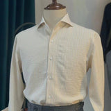 Men's Casual Windsor Collar Long Sleeve Striped Shirt