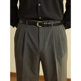 Leather Casual Men's Belt with Pin Buckle