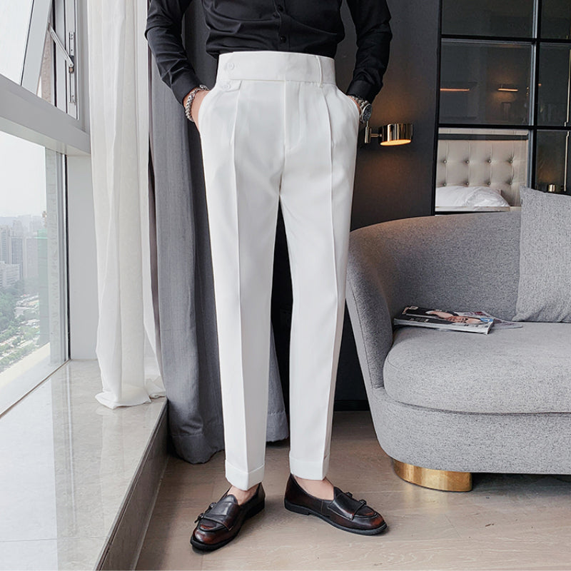 Men's Business British High Waist Slim Pants chicoud Men's Business British High Waist Slim Pants chicoud