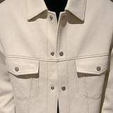 Collared Twill Topstitch Work Jacket