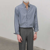 Slim Fit Solid Color Pointed Collar Shirt