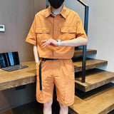 Men's Summer Short-sleeved Shirt Casual Loose Half-sleeved Tooling Suit