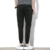 Men's Casual Slim Fit Elastic Waist Solid Color Pants